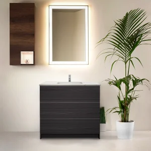Ebony – Element Standing 36″ Modern Bathroom Vanity with Quartz Top Undermount Sink