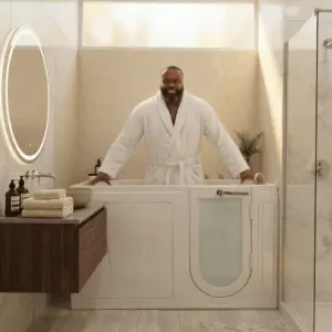 Big4One Walk-In Tub with Outward Swing Door 33″ x 66″ Dual Drain Technology