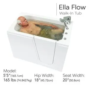 Ella Flow 28″x48″ Acrylic Hydro Therapy Massage Walk In Bathtub
