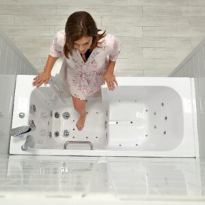 Lounger Outward Swing Door Walk-In Tub 27″ x 60″ Dual Drain Technology
