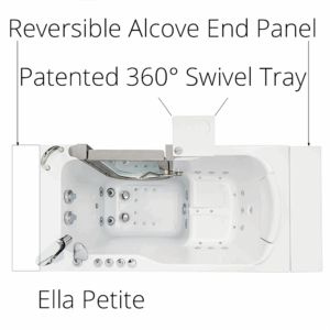 Petite Acrylic Walk-In Tub 28″x52″ Dual Drain Technology
