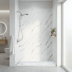 Calacatta Gold, Acrylic 3-Panel Shower Wall Kit Surround 40″ x 60″ x 98″