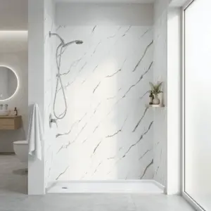 Calacatta Gold, Acrylic 3-Panel Shower Wall Kit Surround 40″ x 60″ x 98″