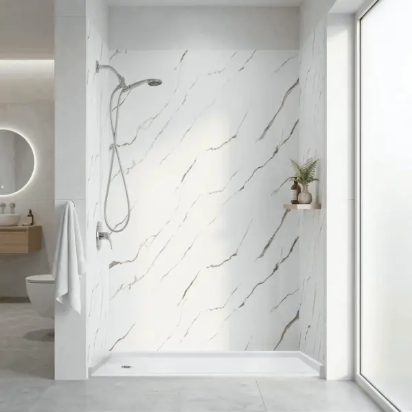 Calacatta Gold, Acrylic 3-Panel Shower Wall Kit Surround 40″ x 60″ x 98″