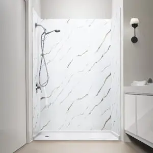 Calacatta Gold, Acrylic 3-Panel Shower Wall Kit Surround 40″ x 60″ x 98″