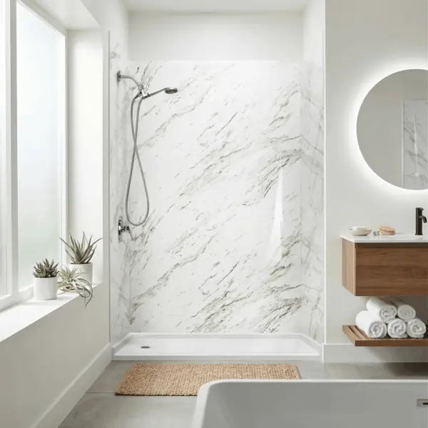 Heritage Calacatta, Acrylic 3-Panel Shower Wall Kit Surround 36″ x 60″ x 96″