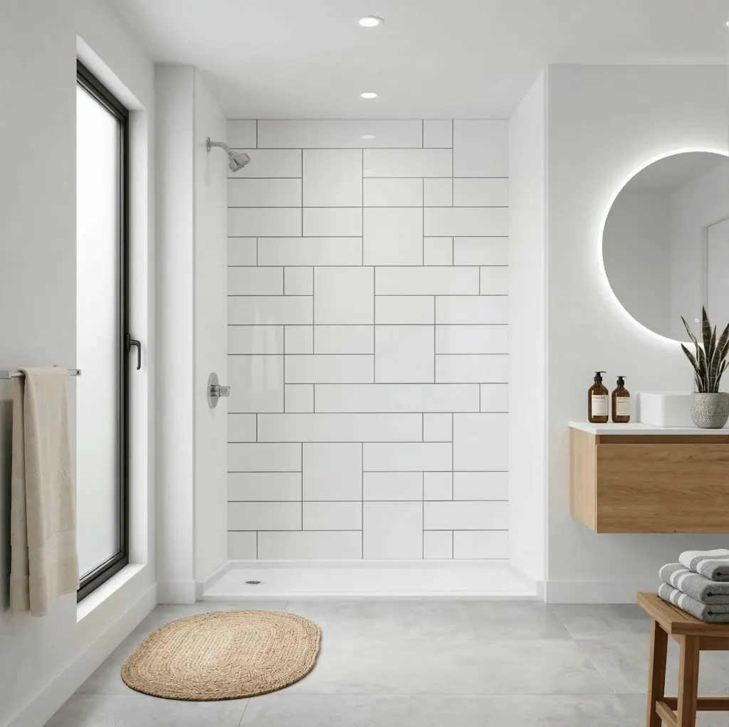 Arrayed Machine Designed Acrylic, 3-Panel Shower Wall Kit 40"x60"x98"