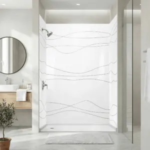 Flowstate Machine Designed Acrylic, 3-Panel Shower Wall Kit 40″x60″x98″