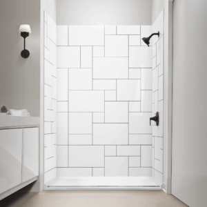 QuadQuilt Machine Designed Acrylic, 3-Panel Shower Wall Kit 40″x60″x98″