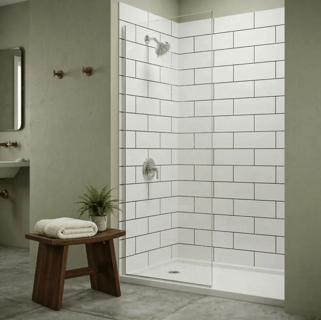 Subway 6″ x 16″ – Machine Designed Acrylic, 3-Panel Shower Wall Kit 40"x60"x98"