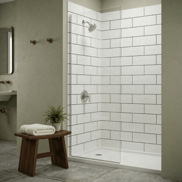 Subway 6″ x 16″ – Machine Designed Acrylic, 3-Panel Shower Wall Kit 40″x60″x98″