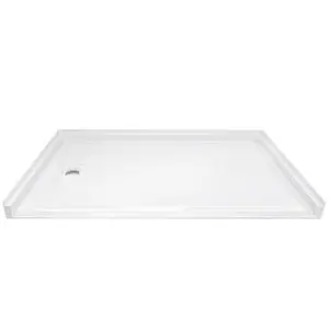 Roll-In Wheelchair Accessible Acrylic Base — Left Drain
