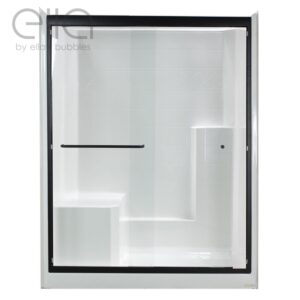 Duo 55 in. x 70 in. Framed Sliding Shower Door with 6 mm Clear Glass Without Handle