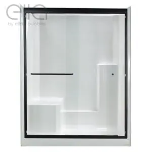 Duo 55 in. x 70 in. Framed Sliding Shower Door with 6 mm Clear Glass Without Handle