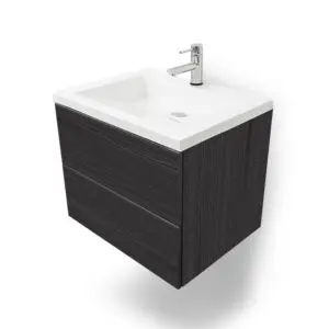 31″x19″ Ebony – Air Floating Modern Bathroom Vanity With Cultured Marble Top