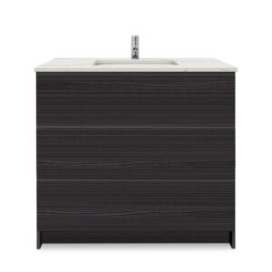 Ebony – Element Standing 36″ Modern Bathroom Vanity with Quartz Top Undermount Sink