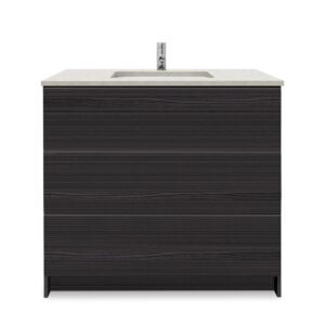Ebony – Element Standing 36″ Modern Bathroom Vanity with Quartz Top Undermount Sink