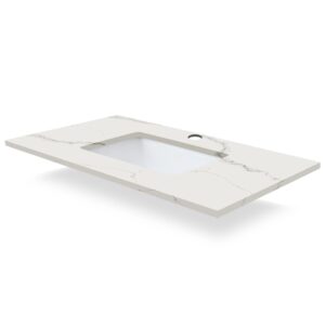 Dark Walnut – Element Standing 36″ Modern Bathroom Vanity with Quartz Top Undermount Sink