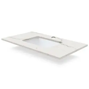 Dark Walnut – Element Standing 36″ Modern Bathroom Vanity with Quartz Top Undermount Sink
