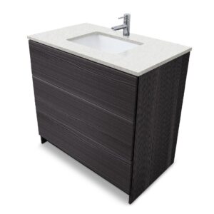 Ebony – Element Standing 36″ Modern Bathroom Vanity with Quartz Top Undermount Sink