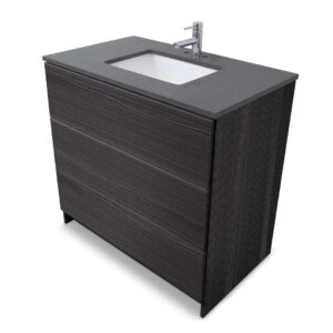 Ebony – Element Standing 36″ Modern Bathroom Vanity with Quartz Top Undermount Sink