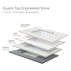 Dark Walnut – Element Standing 36″ Modern Bathroom Vanity with Quartz Top Undermount Sink