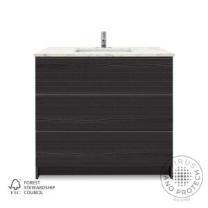 Ebony – Element Standing 36″ Modern Bathroom Vanity with Quartz Top Undermount Sink