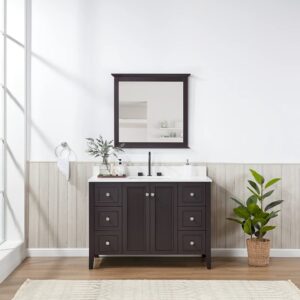 Espresso – Lille Modern Bathroom Vanity with Solid White Quartz Top