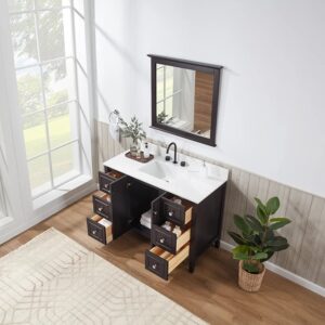 Espresso – Lille Modern Bathroom Vanity with Solid White Quartz Top
