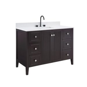 Espresso – Lille Modern Bathroom Vanity with Solid White Quartz Top