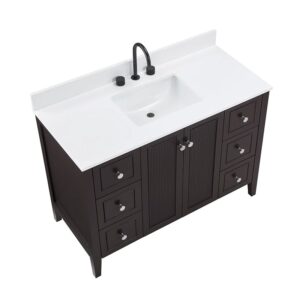 Espresso – Lille Modern Bathroom Vanity with Solid White Quartz Top