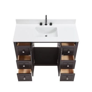 Espresso – Lille Modern Bathroom Vanity with Solid White Quartz Top