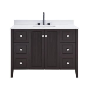 Espresso – Lille Modern Bathroom Vanity with Solid White Quartz Top