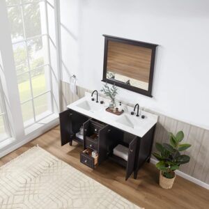 Espresso – Lille Modern Bathroom Vanity with Solid White Quartz Top