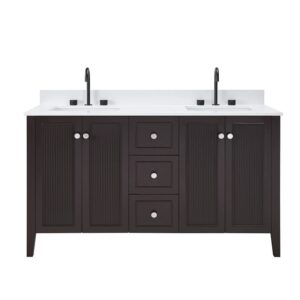 Espresso – Lille Modern Bathroom Vanity with Solid White Quartz Top