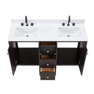 Espresso – Lille Modern Bathroom Vanity with Solid White Quartz Top