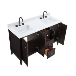 Espresso – Lille Modern Bathroom Vanity with Solid White Quartz Top