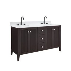 Espresso – Lille Modern Bathroom Vanity with Solid White Quartz Top