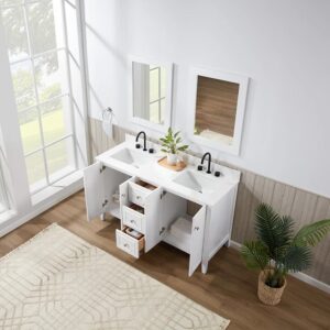White – Lille Modern Bathroom Vanity with Solid White Quartz Top