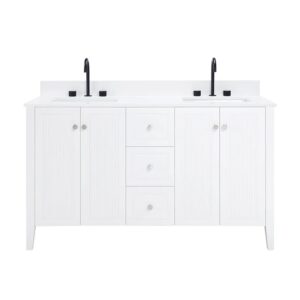 White – Lille Modern Bathroom Vanity with Solid White Quartz Top