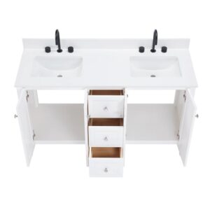 White – Lille Modern Bathroom Vanity with Solid White Quartz Top