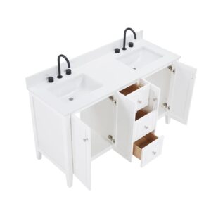 White – Lille Modern Bathroom Vanity with Solid White Quartz Top