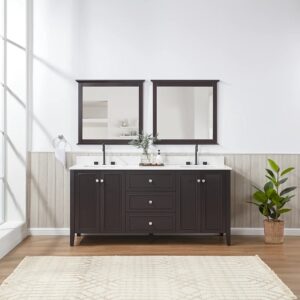 Espresso – Lille Modern Bathroom Vanity with Solid White Quartz Top