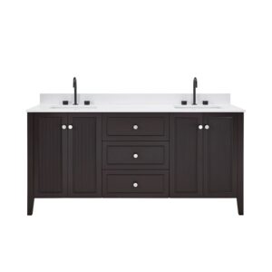 Espresso – Lille Modern Bathroom Vanity with Solid White Quartz Top