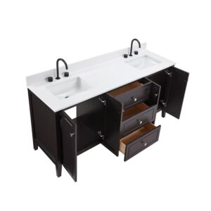 Espresso – Lille Modern Bathroom Vanity with Solid White Quartz Top