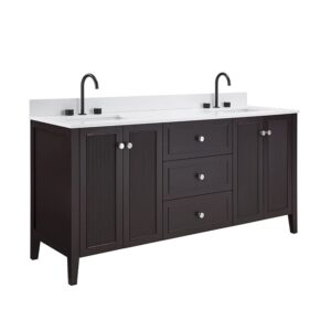 Espresso – Lille Modern Bathroom Vanity with Solid White Quartz Top