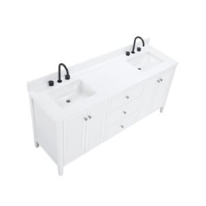 White – Lille Modern Bathroom Vanity with Solid White Quartz Top