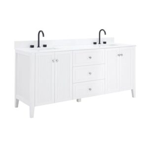 White – Lille Modern Bathroom Vanity with Solid White Quartz Top