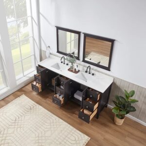 Espresso – Lille Modern Bathroom Vanity with Solid White Quartz Top