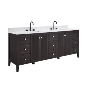 Espresso – Lille Modern Bathroom Vanity with Solid White Quartz Top